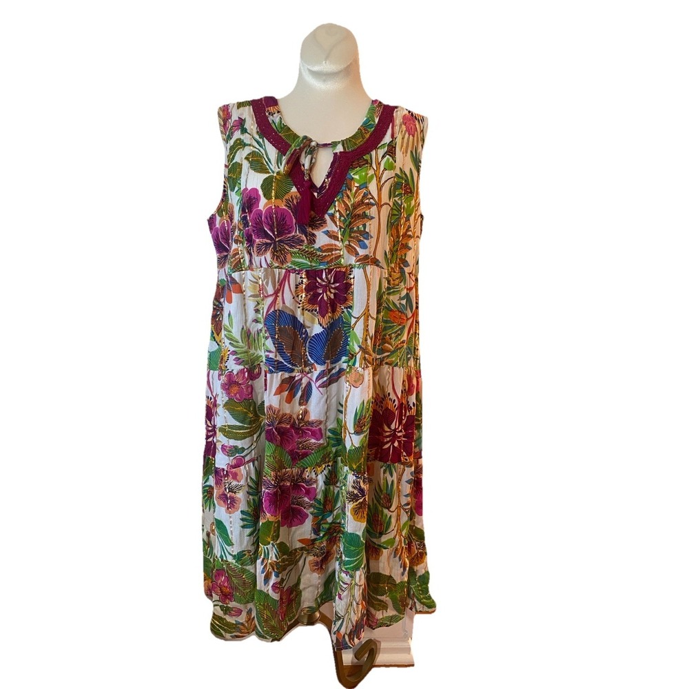 Anthropologie‎ Me 2 Magic Floral Boho Dress Multicolored Size Medium NWT